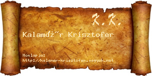 Kalamár Krisztofer névjegykártya